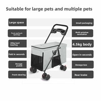 Poussette pliable multifonctionnelle pour chiens de taille moyenne/grande - Chariot de voyage portable pour l'extérieur - Vente transfrontalière