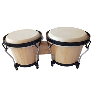 Wholesale Natural Solid Wood Bongo <b>Drum</b> Tunable Chrome Metal Lugs For Band Classroom Stage Performance - Product Image 1