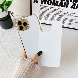 <span class=keywords><strong>Coque</strong></span> de téléphone à sublimation vierge 2d dorée galvanisée pour <span class=keywords><strong>iPhone</strong></span> <span class=keywords><strong>11</strong></span> 12 13 14 15 Pro Max Sublimation couverture mobile arrière - Product Image 2