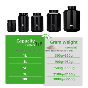 Trống Rỗng cơ bắp đạt được tập thể dục protein bột <span class=keywords><strong>Container</strong></span> 1L 3L <span class=keywords><strong>5L</strong></span> 7L 10L lớn màu đen rộng miệng Whey Protein bột lưu trữ Jar - Product Image 6