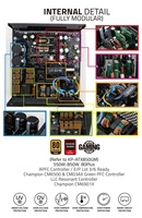 KINPOWER OEM/ODM Power Supply 80Plus Emas, 500w 600w 700w 750w Modular penuh Atx Psu dengan kipas Rgb Addressable