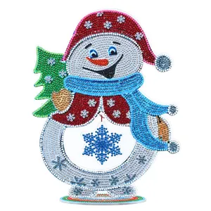 Diy iluminado Natal LED boneco de neve cristal presente Pintura Diamante 5D Natal decorações presentes loja