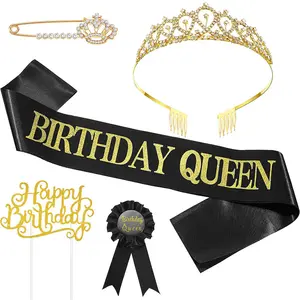 Custom Sash Birthday Crown for Adults Happy Birthday Crown Crown for Girls Happy Birthday Tiara