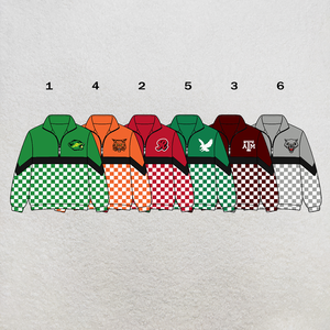 Veste de survêtement homme XY0622 personnalisée à col montant et demi-zip, motif damier, coupe-vent sport à blocs de couleur et patchwork - Product Image 1