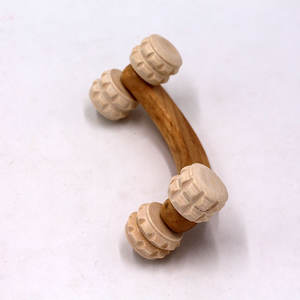 Pemijat Kayu Roller Kaki Badan Kayu Perawatan Kayu Alat Pijat Refleksi Rileks Bantuan Menangani Empat Roda Pemijat Roda Kosong - Product Image 3