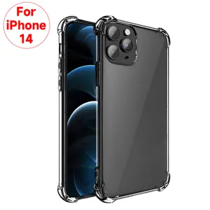 Transparent Clear Shockproof Tpu Bumper Phone Case Back Cover For iPhone 13 14 Pro Max Mini Hulle