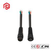 Connecteur M12 mâle-femelle à montage sur panneau, fixation arrière, codage A, 2 broches, 8 broches, droit, à souder, filetage PG9, IP68, alimentation industrielle 6A