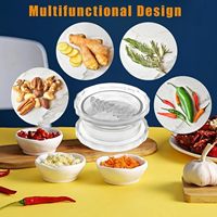 Hachoir à ail manuel transparent multifonctionnel, résistant aux chocs, gadget de cuisine, accessoire domestique, 2 pièces