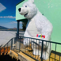 Costume de mascotte animale personnalisable, ours blanc, personnage de film, gonflable de Noël pour adultes