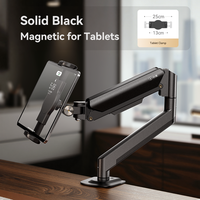 Support de tablette flottant réglable avec bras de moniteur magnétique à ressort à gaz, support de bureau pivotant à 360° pour écran portable de 14 pouces