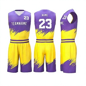 Conjuntos de Uniformes de Baloncesto Transpirables de Alta Calidad en Color Personalizado para Hombres Adultos, 100% Poliéster, Sin Mangas, Servicio OEM - Product Image 3