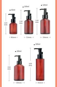 Venta caliente botella de vidrio esmerilado <span class=keywords><strong>rojo</strong></span> 60ml 100mL 120ml 200ml aceite esencial CUIDADO DE LA PIEL CREMA Botella dispensadora con bomba - Product Image 4