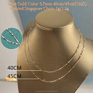 Catene in <span class=keywords><strong>argento</strong></span> 925 placcate in oro <span class=keywords><strong>sottile</strong></span> di fascia alta, collana da donna con colletto in filigrana a strati Versatile per creare gioielli - Product Image 5