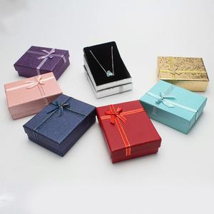Hot Selling Novelty Design Most Popular Square Shape Jewelry Gift <b>Box</b> With Bowknot - Product Image 3