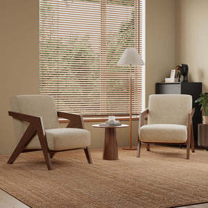 Sillón Individual de Diseño Vintage para Sala de Estar, Mueble de Madera con Detalle Acolchado para Dormitorio - Product Image 5