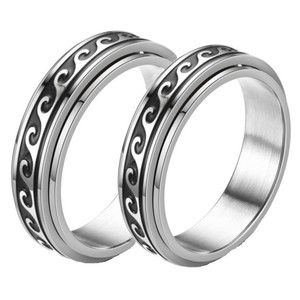 Mode haute qualité Cool Couple en acier inoxydable rotatif décompression anneaux <span class=keywords><strong>croix</strong></span> chat étoile pour hommes femmes anneaux - Product Image 4