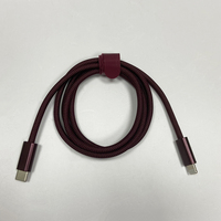 Câble de données USB C - USB C en aluminium tressé rouge cerise de 1 m, câble de charge rapide 60 W pour iPhone 18 Pro Max