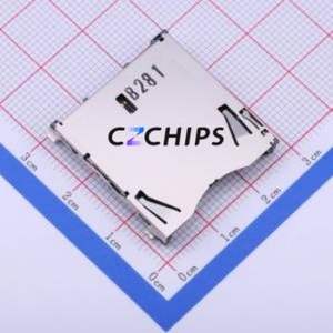 SCDABA0800 SD Card / Memory Card Connector SMD Connector Self-Return Type Standard SD Card Card Holder - Product Image 1