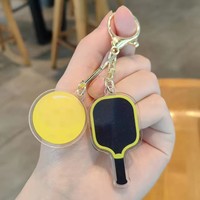 Porte-clés en acrylique personnalisés en gros pour pickleball, pendentifs unisexes créatifs, idéal pour les commandes de cadeaux en gros, attrayants et durables