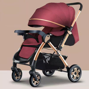 Poussette pliable pour bébé avec siège inclinable, tout temps, <span class=keywords><strong>guidon</strong></span> à pousser bidirectionnel, landau pour bébé avec 4 roues en caoutchouc amortissant les chocs - Product Image 3
