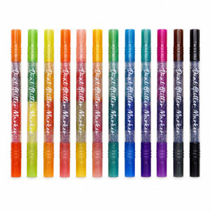 Marcadores Metálicos de Doble Punta con Purpurina, 9/12 Colores, Superventas, para Estudiantes, Manualidades, Dibujo, Juego Brillante - Product Image 5