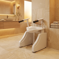 Siège de toilette élévateur pour personnes âgées, chaise de transfert mobile, transfert facile entre le lit et les toilettes