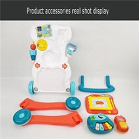 Marche-bébé multifonctionnel réglable avec musique, poussette éducative pour enfants