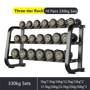 Mancuerna redonda de 2,5 kg ~ 50kg para ejercicio de levantamiento de pesas, mancuernas de acero y goma y juegos de estante de acero - Product Image 2