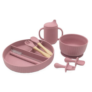 Baberos <span class=keywords><strong>de</strong></span> bebé, utensilios <span class=keywords><strong>de</strong></span> vajilla, cucharas <span class=keywords><strong>de</strong></span> entrenamiento, sin Bpa, succión <span class=keywords><strong>de</strong></span> silicona, platos y cuencos para niños - Product Image 4