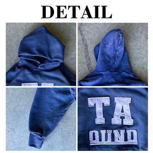 เสื้อฮู้ดดี้โอเวอร์ไซส์ผ้าคอตตอนแบบครอป ตกแต่งด้วยแพทช์ปักลายเทอร์รี่หนานุ่ม สไตล์สตรีทแวร์สำหรับผู้ชาย - Product Image 6