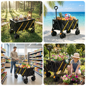 Chariot de <span class=keywords><strong>camping</strong></span> pliable à dégagement rapide pour l'extérieur, grande capacité, avec roues tout-terrain, pratique pour le <span class=keywords><strong>camping</strong></span>, les pique-niques et la pêche, à traction manuelle - Product Image 4