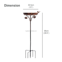 Bain d'oiseaux en cuivre sur pied avec base à pointes pour jardin