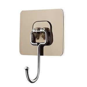 Ganchos grandes de acero inoxidable dorado, sin necesidad de taladrar, gran capacidad de carga, adhesivos, para colgar ropa detrás de la puerta. - Product Image 1