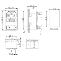 LZ-14-F16 10A 250V prise de courant industrielle prise de courant universelle avec 3 prises entrée en plastique pour EU AU UK cuivre CE