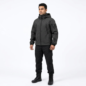 Wholesale <b>Men's</b> Stand Collar Softshell <b>Jacket</b> Windproof Canvas Protective Cloth for <b>Bike</b> Riders for Autumn Season Motorcars - Product Image 1