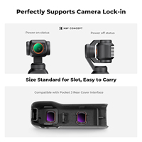 Filtro de Cámara con Gimbal K&F Concept (CPL+ND16+ND64+ND256) Juego de 4 Piezas para DJI Osmo Pocket 3/4, Filtro de Lente HD con Fijación Magnética