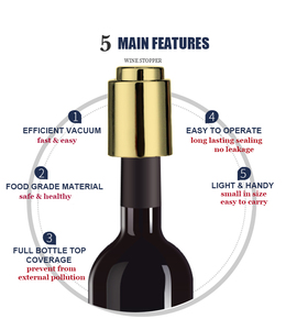 Thankhot de qualité alimentaire ISO9001 pompe <span class=keywords><strong>à</strong></span> vin sous vide réutilisable bouchon de vin rouge accessoires de barre date pour whisky pour vin de Champagne - Product Image 2