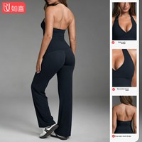 Débardeur de yoga croisé à col en V pour femme, avec rembourrage intégré, sans manches, séchage rapide, en nylon polyamide, pour le sport et le fitness