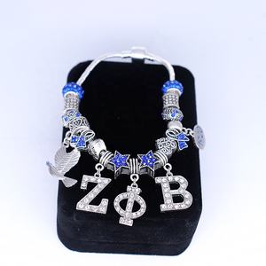Graduate School Society Club Souvenir Colombe 1920 Lettre Grecque Zeta Phi Beta Charm Sorority Bracelet pour Femmes Plus Fines - Product Image 2