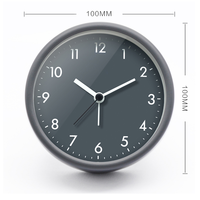 Horloge de bureau en métal moderne et minimaliste de 4 pouces Décoration intérieure personnalisée Café Hôtel Réveil étudiant Alarme Affichage à quartz Aiguille