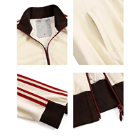 Ensemble survêtement et sweat à capuche pour homme, style streetwear oversize, en velours de luxe, avec veste zippée rayée vintage