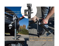 Altertool Cric de remorque à vent latéral 3500LBS de haute qualité Support de cric d'atterrissage de remorque pivotant pour pièces et accessoires de remorque