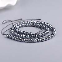 Vente en gros perles rondes térahertz en pierres précieuses naturelles et bracelet de guérison énergétique à 64 facettes 128 facettes pour la décoration de la maison