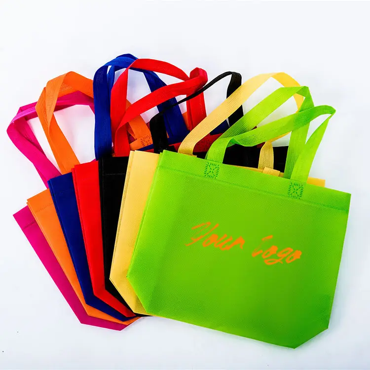 Custom High Quality Cheap printed logo grocery promotion non woven gift tote reusable bag recycled shopping bags