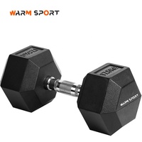 Haltères hexagonaux en caoutchouc de haute qualité, durables, avec logo personnalisé, 1-50 kg