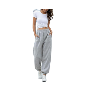 Pantalon de survêtement taille haute en coton respirant pour femmes coupe ample Active Cargo Joggers Baggy pantalon décontracté pour la salle de sport pour toutes les saisons - Product Image 2