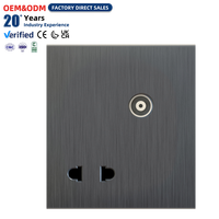 Prise murale OEM pour bureau à domicile, 1 prise TV 2 broches, gris brossé, vente en gros