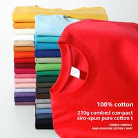 T-shirt en coton 100% teint réactif de haute qualité, peigné, résistant aux plis, impression personnalisée, t-shirt uni décontracté pour homme
