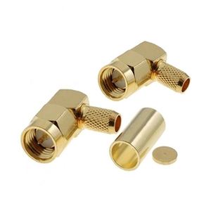 Connettore <span class=keywords><strong>SMA</strong></span> Maschio ad Angolo Retto a Crimpare per Cavo Coassiale RG58, Spina <span class=keywords><strong>SMA</strong></span> <span class=keywords><strong>M</strong></span> in Ottone con Pin Dorato per Sistemi RF Wireless - Product Image 2