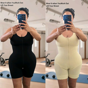 Shapewear a compressione elevata per donna, Fajas Colombianas Stage 2/3, con cerniera e reggiseno integrato, per sollevamento glutei e modellamento completo del corpo - Product Image 5